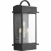 Progress Lighting Santee 3-Light Large Wall Lantern, Black