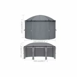 Vida XL International B.V. VidaXL Gazebo With Curtains 204.7"x137.4"x100.4" Anthracite Garden Canopy -Ceiling Lighting Shop d161f87a032ac441 2945 w800 h800 b1 p0