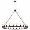 Chandelier Crystal Lights 24-light Modern Farmhouse Wagon Wheel Chandelier Oil Rubbed Bronze - 48-inch