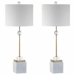 JONATHAN Y Dawson 30" Marble And Crystal Table Lamp, Brass, Set Of 2 -Ceiling Lighting Shop d2417cd50384f88c 7535 w800 h800 b1 p0