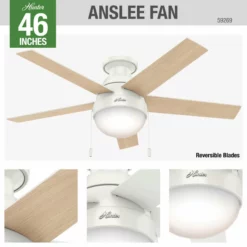 Hunter Fan Company 46" Anslee Low Profile Ceiling Fan With Light, Fresh White 19 Hunter Fan Company 46" Anslee Low Profile Ceiling Fan With Light, Fresh White -Ceiling Lighting Shop d27107d00f8febc4 7703 w800 h800 b0 p0