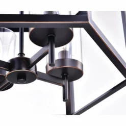 Edvivi Lighting 4-Light Oil Rubbed Bronze Hexagon Lantern Cage Chandelier Farmhouse -Ceiling Lighting Shop d2d18b290d8be0f8 0924 w800 h800 b0 p0