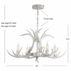 JONATHAN Y Eldora 26" Adjustable Resin Antler 4-Light Led Chandelier, White -Ceiling Lighting Shop d3e1656d0387c16e 5382 w800 h800 b1 p0