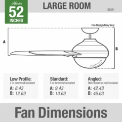 Hunter Fan Company 52" Dempsey Damp Matte Black Ceiling Fan With Light/Remote -Ceiling Lighting Shop d511011c0f8fe1f5 6953 w800 h800 b0 p0