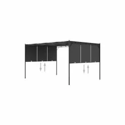 Vida XL International B.V. VidaXL Garden Gazebo With Side Curtain 157.5"x118.1"x88.6" Anthracite Sunshade -Ceiling Lighting Shop d521573903acc5f6 2950 w800 h800 b1 p0