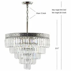 JONATHAN Y Wyatt 2-Light Crystal LED Chandelier, Polished Nickel/ Clear, Width: 20" -Ceiling Lighting Shop d52186220f763472 5980 w800 h800 b1 p0