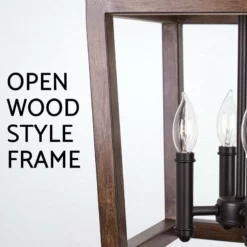 Kira Home Hollis 17" Farmhouse Foyer Lantern Pendant Light, Wood Style Metal -Ceiling Lighting Shop d5412b840f1b4d6d 8449 w800 h800 b0 p0