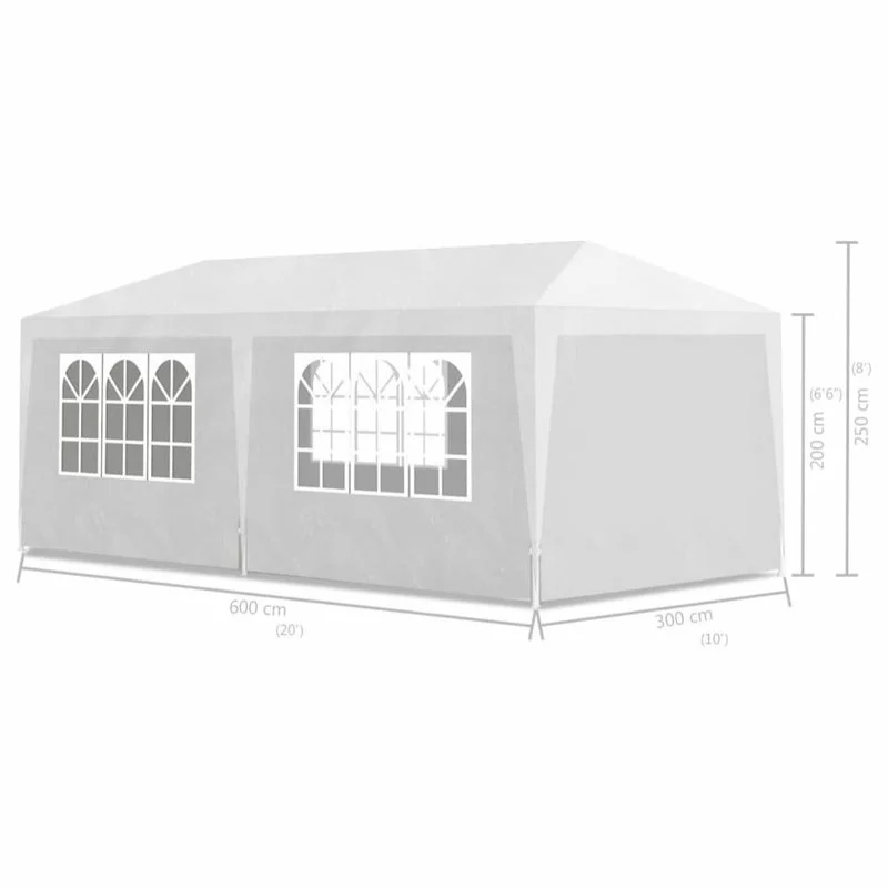 Vida XL International B.V. VidaXL Party Tent 10'x20' White Outdoor Garden Wedding Patio Gazebo Canopy 6 Vida XL International B.V. VidaXL Party Tent 10'x20' White Outdoor Garden Wedding Patio Gazebo Canopy - Image 6