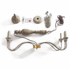 LNC Lighting LNC Handmade Distressed Off White Wood Candle-Style Metal Chandelier -Ceiling Lighting Shop d6612b500fbb6b8e 1151 w800 h800 b1 p0