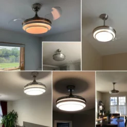 Bella Depot Modern Ceiling Fan With Light And Remote, Retractable Bedroom Ceiling Fan, Silver (Recommend), 36" -Ceiling Lighting Shop d6b1809003e4523f 7964 w800 h800 b0 p0