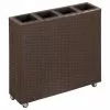 Vida XL International B.V. VidaXL Garden Raised Bed With 4 Pots Poly Rattan Brown Planter Growing Box Pot