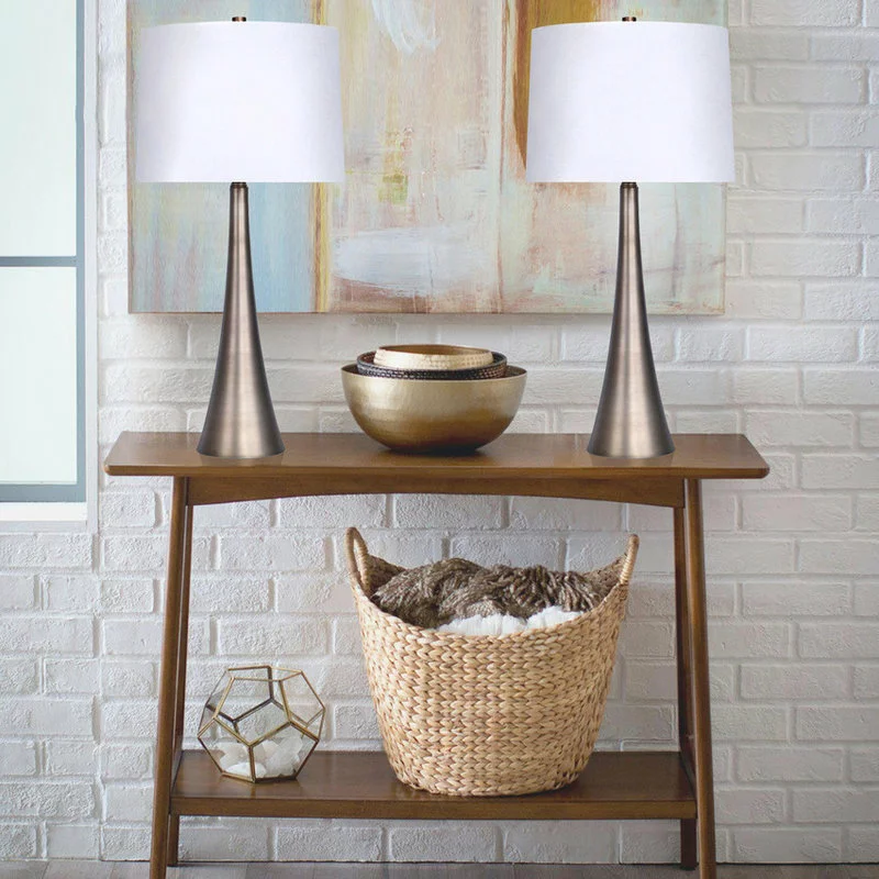 Lumisource 29.5" Matte Golden Bronze Tapered Table Lamp, Set Of 2 3 Lumisource 29.5" Matte Golden Bronze Tapered Table Lamp, Set Of 2 - Image 3