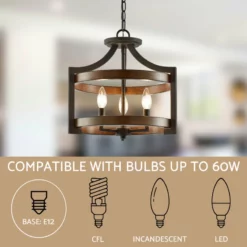 Kira Home Woodrow 15" Farmhouse Semi Flush Convertible Pendant Light, Wood Style -Ceiling Lighting Shop d831abfe00c3d7bf 8463 w800 h800 b0 p0