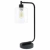 All The Rages Inc. Simple Designs Bronson Antique Industrial Iron Lantern Desk Lamp LD1036-BLK