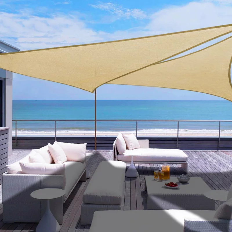 Yescom 2 Pack 11 Ft 97% UV Block Triangle Sun Shade Sail Canopy Pool Lawn Deck 2 Yescom 2 Pack 11 Ft 97% UV Block Triangle Sun Shade Sail Canopy Pool Lawn Deck - Image 2