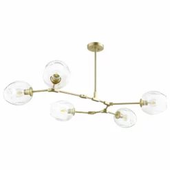 Light Society Trident 5-Light Chandelier, Brass/Clear -Ceiling Lighting Shop d8a1a8fb00dc5954 8335 w800 h800 b1 p0