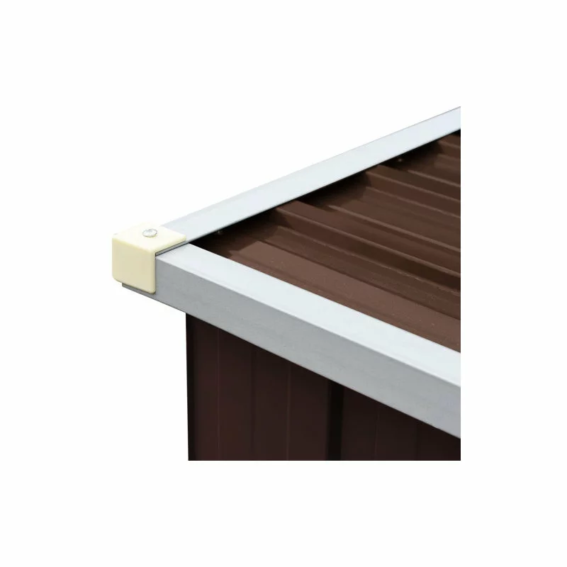 Vida XL International B.V. VidaXL Garden Log Storage Shed Galvanized Steel 129.9" Brown Firewood Shed 5 Vida XL International B.V. VidaXL Garden Log Storage Shed Galvanized Steel 129.9" Brown Firewood Shed - Image 5