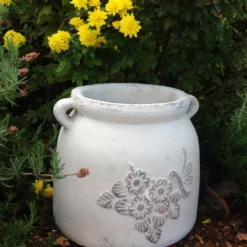 Goodmanandwife Heavy Hand Pressed Ancient Stressed Terracotta Flower Pot, Vintage White -Ceiling Lighting Shop d9416b3c0818eb56 8183 w800 h800 b0 p0