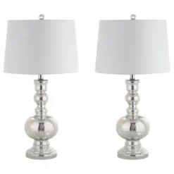 JONATHAN Y Genie 28.5" Glass Table Lamp, Set Of 2, Mercury Silver -Ceiling Lighting Shop d9b1ec290388e928 9875 w800 h800 b1 p0