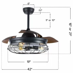 Bella Depot 42" Vintage Industrial Ceiling Fan With Retractable Blades, Remote Control, Black 11 Bella Depot 42" Vintage Industrial Ceiling Fan With Retractable Blades, Remote Control, Black -Ceiling Lighting Shop d9f16f880dec6b00 8155 w800 h800 b1 p0