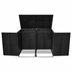 Vida XL International B.V. VidaXL Double Wheelie Bin Shed Poly Rattan Wicker Black Garden Dustbin Storage -Ceiling Lighting Shop dad136380cd1aab0 1792 w800 h800 b1 p0