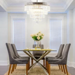 JONATHAN Y Wyatt 2-Light Crystal LED Chandelier, Polished Nickel/ Clear, Width: 20" -Ceiling Lighting Shop dbd153e70f763474 5980 w800 h800 b0 p0