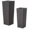 GDFStudio GDF Studio 2-Piece Eden Outdoor Wicker Flower Pots, Multibrown