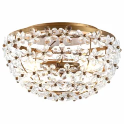 JONATHAN Y Isabelle 15.5" Metal And Acrylic Led Flush Mount, Antique Gold -Ceiling Lighting Shop ddb1ebf90f7630b7 8070 w800 h800 b1 p0