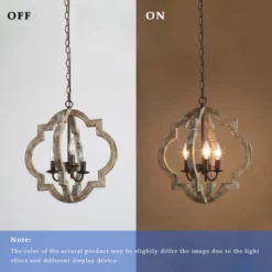 LNC Lighting LNC 3-Light Farmhouse Lantern Distressed Rustic And Gray Wood Chandeliers -Ceiling Lighting Shop ddc13e4f0279e9a7 4982 w800 h800 b0 p0