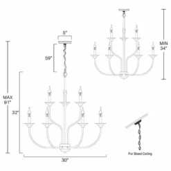 LNC Lighting LNC Modern Farmhouse Candle-Style 9-Light Black Chandelier -Ceiling Lighting Shop dde1f478033a9d8b 8731 w800 h800 b1 p0