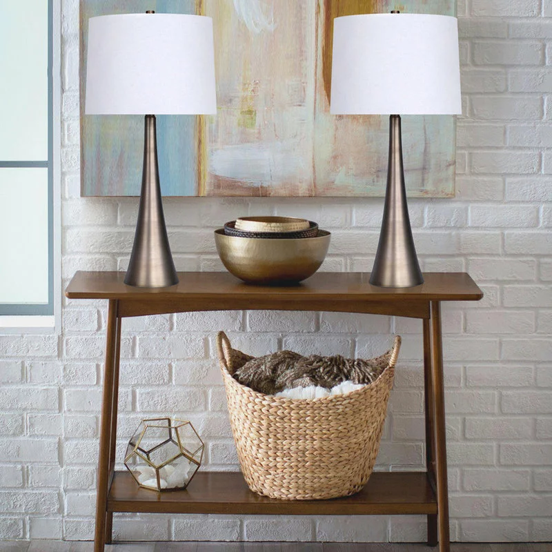 Lumisource 29.5" Matte Golden Bronze Tapered Table Lamp, Set Of 2 4 Lumisource 29.5" Matte Golden Bronze Tapered Table Lamp, Set Of 2 - Image 4