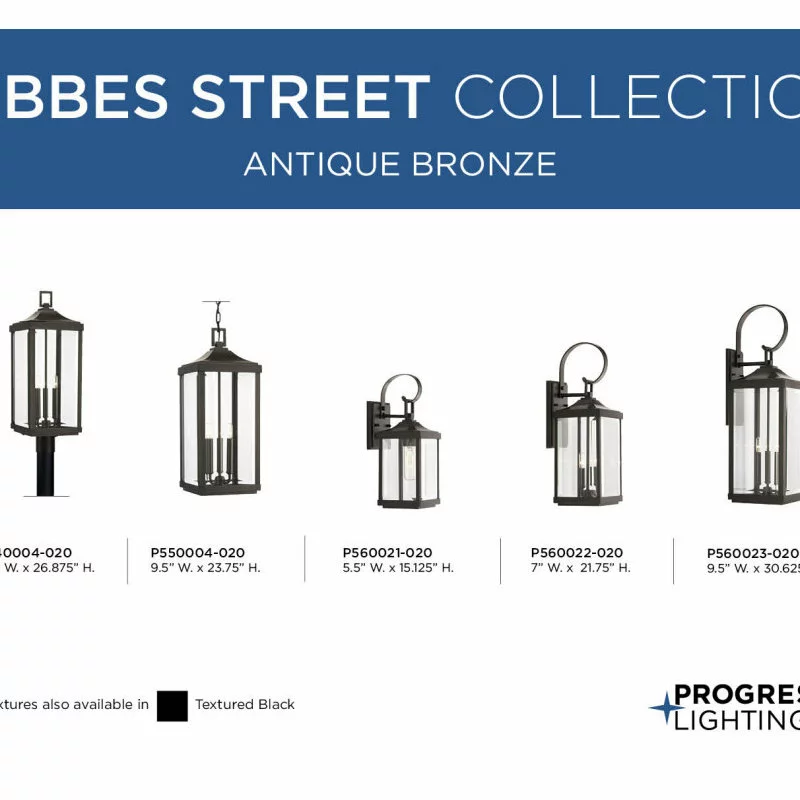Progress Lighting Gibbes Street Collection Three-Light Large Wall-Lantern 8 Progress Lighting Gibbes Street Collection Three-Light Large Wall-Lantern - Image 8