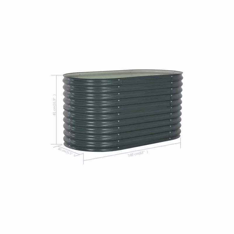 Vida XL International B.V. VidaXL Garden Raised Bed 63"x31.5"x31.9" Galvanized Steel Gray Flower Box 8 Vida XL International B.V. VidaXL Garden Raised Bed 63"x31.5"x31.9" Galvanized Steel Gray Flower Box - Image 8