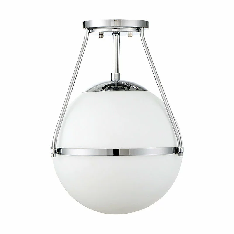 Helmsman Lighting Works 1-Light Semi-Flush Mount, Chrome 2 Helmsman Lighting Works 1-Light Semi-Flush Mount, Chrome - Image 2