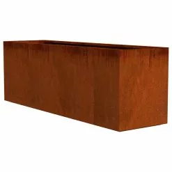 PlanterCraft Corten Steel Planter, Rectangle - 72"lx20"wx24"h