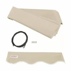 Aleko Products Waterproof Fabric For Retractable Patio Awning, Ivory, 13'x10'