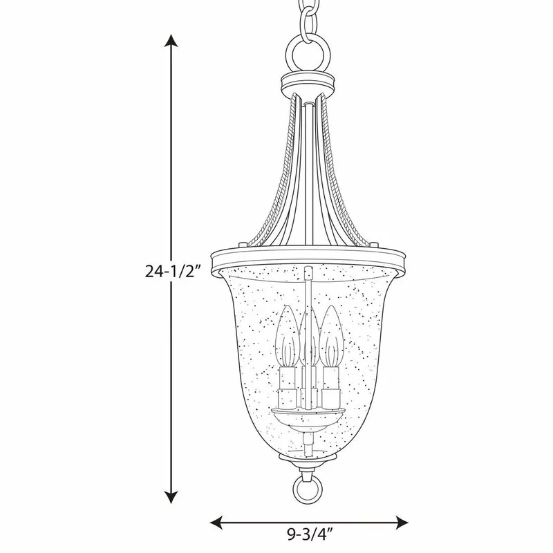 Progress Lighting 3-Light Foyer With Clear Seeded Glass Bowl, Brushed Nickel 2 Progress Lighting 3-Light Foyer With Clear Seeded Glass Bowl, Brushed Nickel - Image 2