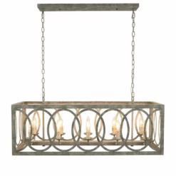 LIGHT CITIZEN Thiago Rectangular Gray 10-Light Chandelier