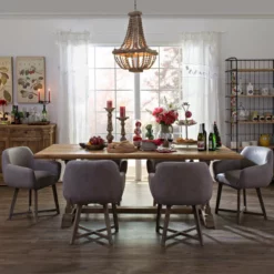 CREATIVE CO-OP Metal Framed Chandelier With Wood Bead Draping, Brown -Ceiling Lighting Shop e0e1787c0ea2db98 8279 w800 h800 b0 p0