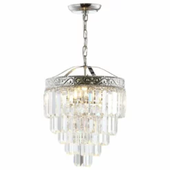 JONATHAN Y Wyatt 2-Light Crystal LED Chandelier, Polished Nickel/Clear, Width: 12" -Ceiling Lighting Shop e1d138ed0f763154 5995 w800 h800 b1 p0