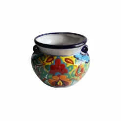 Fine Crafts & Imports Big Rainbow Ceramic Mexican Pot