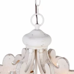 Whoselamp Venice Wooden Chandelier, Antique White -Ceiling Lighting Shop e3519ceb0b6d3748 5435 w800 h800 b0 p0