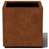 Veradek Metallic Series Corten Steel Cube Planter, Large