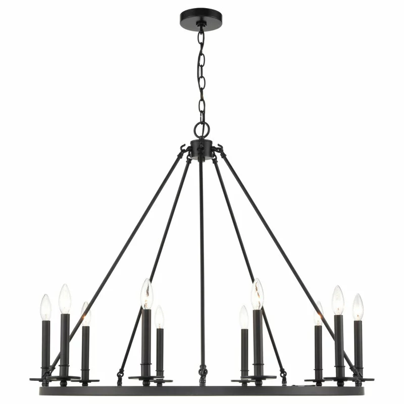 Millennium Lighting Incorporated 10 Light 36" Matte Black Chandelier 3 Millennium Lighting Incorporated 10 Light 36" Matte Black Chandelier - Image 3