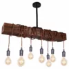 Whoselamp 8-Light Wood Beam