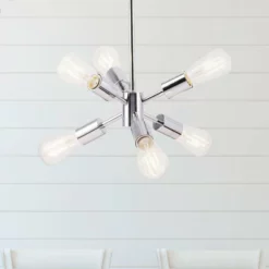 Linea Di Liara Stella Chandelier With Bulb, Polished Chrome -Ceiling Lighting Shop e5014cfd099c9346 2241 w800 h800 b0 p0