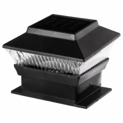 Glitzhome 5.75"L Solar Powered LED Fence Post Cap Light, Set Of 4, Black -Ceiling Lighting Shop e521d1b0008fb17c 5013 w800 h800 b1 p0