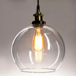 Yescom Vintage-Style Glass Ball Ceiling Lamp Pendant, Clear, 9.8" -Ceiling Lighting Shop e54151bd07f38e6c 3720 w800 h800 b0 p0