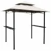 HIO 8 Ft. X 5 Ft. 2-Tier Steel Grill Gazebo With Shelves, Beige