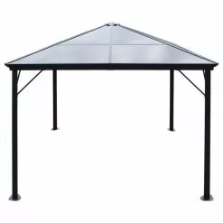 GDFStudio GDF Studio Halley Outdoor 10'x10' Aluminum Framed Gazebo, No Curtains, Black